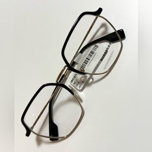 BURBERRY Black and Gold Metal Frame Glasses